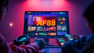 AF88 online gaming interface showcasing diverse betting options and support features.