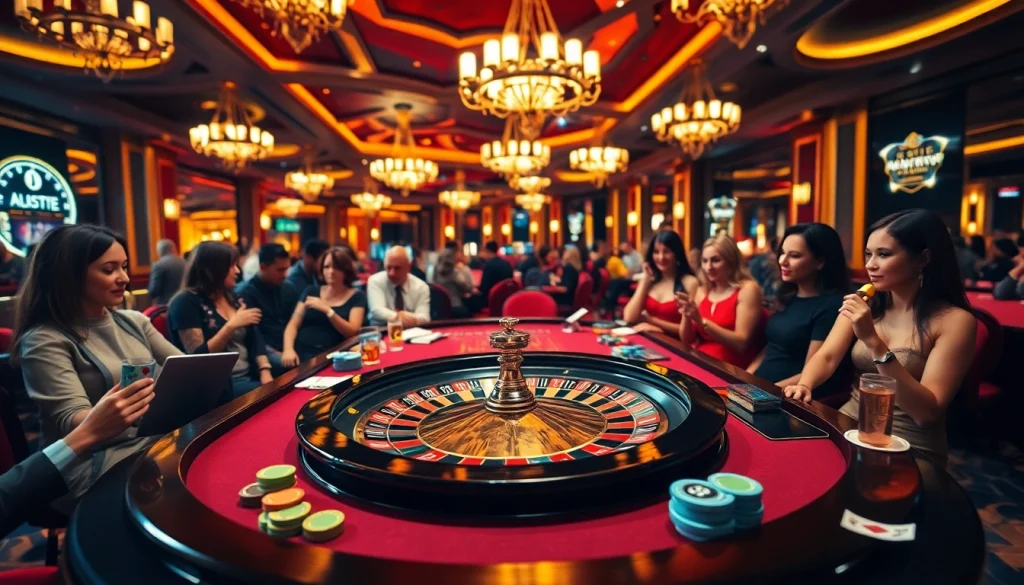 Players engaging at the roulette table featuring 79king, vibrant casino atmosphere.