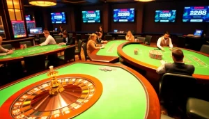 Engaging players at luxurious TV88 casino tables with vibrant gameplay.