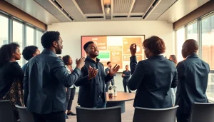 Engaged entrepreneurs earnestly pitching their business ideas during Bet on Black event.