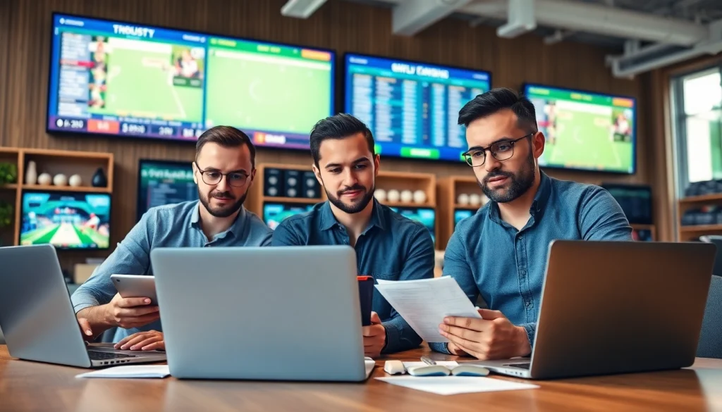 Evaluate the best sports betting sites Mexico with expert reviews in a modern office setting.