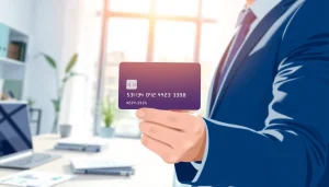 카드 한도 현금화와 관련된 신용카드를 들고 있는 전문가의 모습