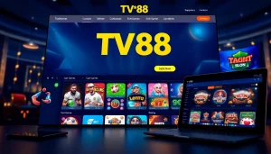 TV88 online gambling interface showcasing diverse game categories and user-friendly design.