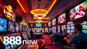 Engaging gaming scene at 888new online casino, showcasing vibrant digital gaming.