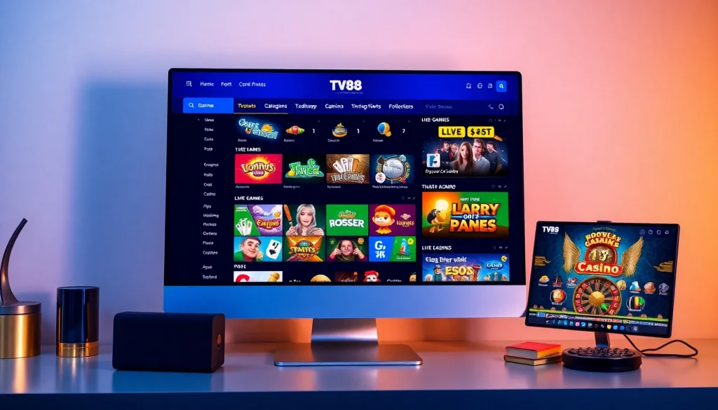Discover the engaging online gambling experience on TV88, showcasing games and promotions.