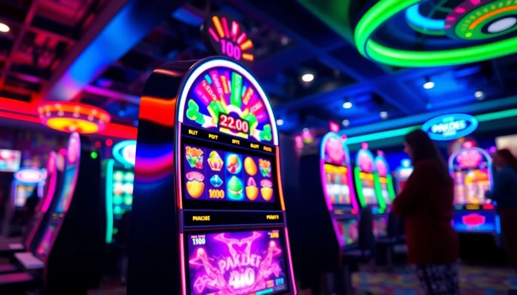 Menangkan beruntung di pakde4d slot dengan suasana kasino yang semarak dan mesin slot warna-warni.