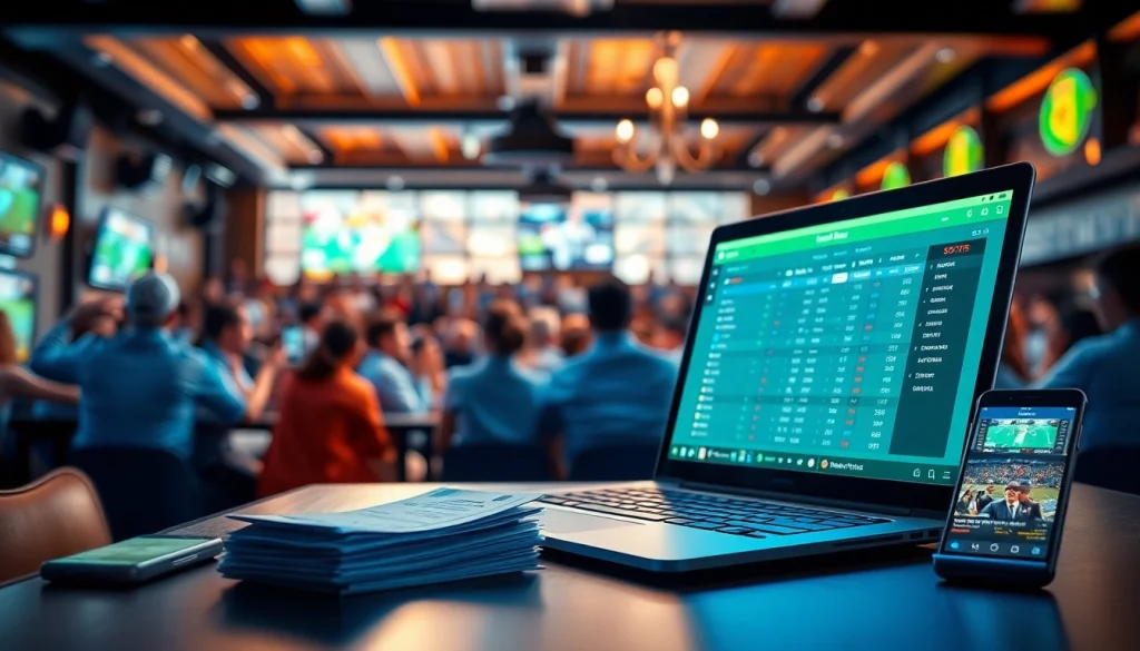 Engaging scene depicting best sports betting sites India with active betting elements and lively atmosphere.