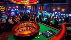 Experience top-notch gambling action at okfun.com with players at a roulette wheel.