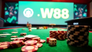 Experience the thrill of betting with the W88 link at a luxurious casino table.