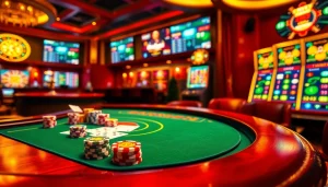 Experience the thrilling gameplay at OK365 with vibrant casino tables and exciting betting actions.