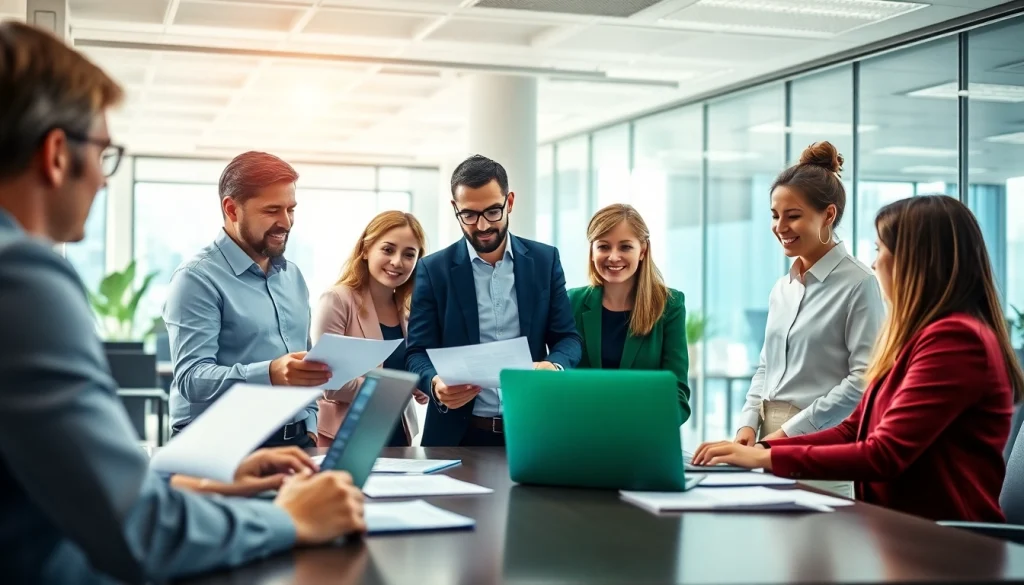 VAT Consultancy in Abu Dhabi team collaboration in a modern office setting.