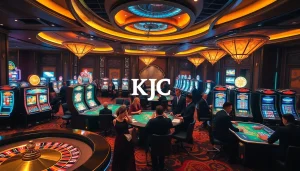 KJC players engaging in thrilling casino games with vibrant tables and slot machines.