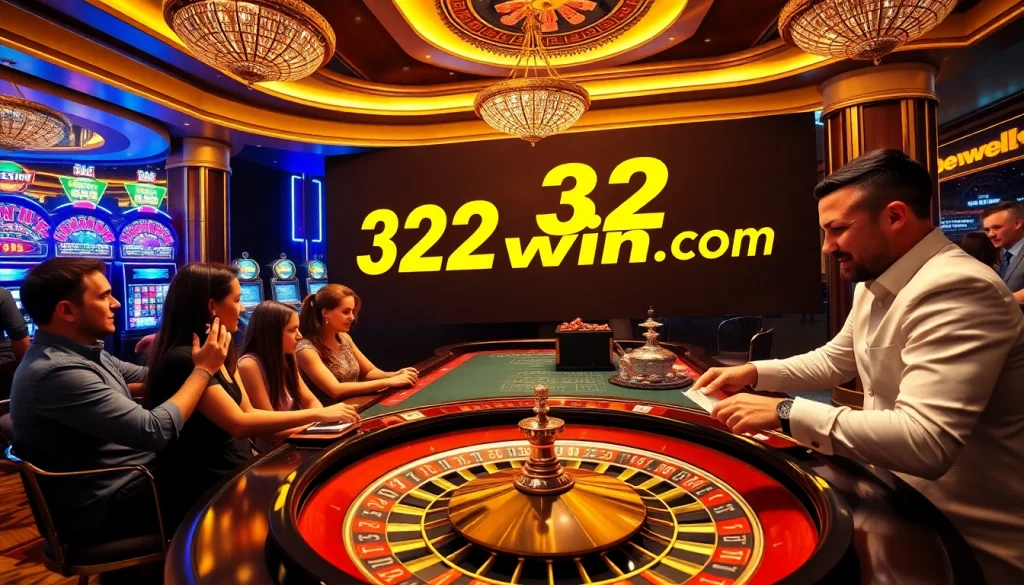 Experience thrilling gameplay at 32 win.com with vibrant casino action showcasing roulette and poker.