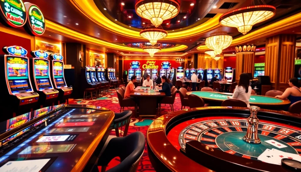 Engaging scene of seasoned players enjoying in kuwin 789 luxury casino, highlighting excitement of games.