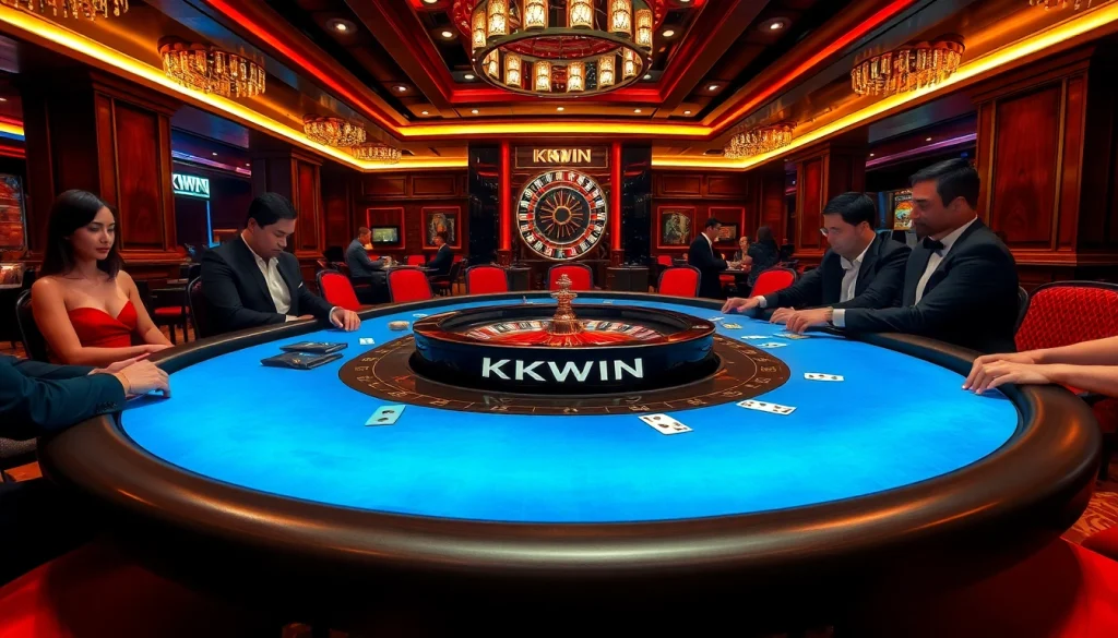 Experience luxury gaming at KKWIN with exciting poker action and vibrant casino ambiance.