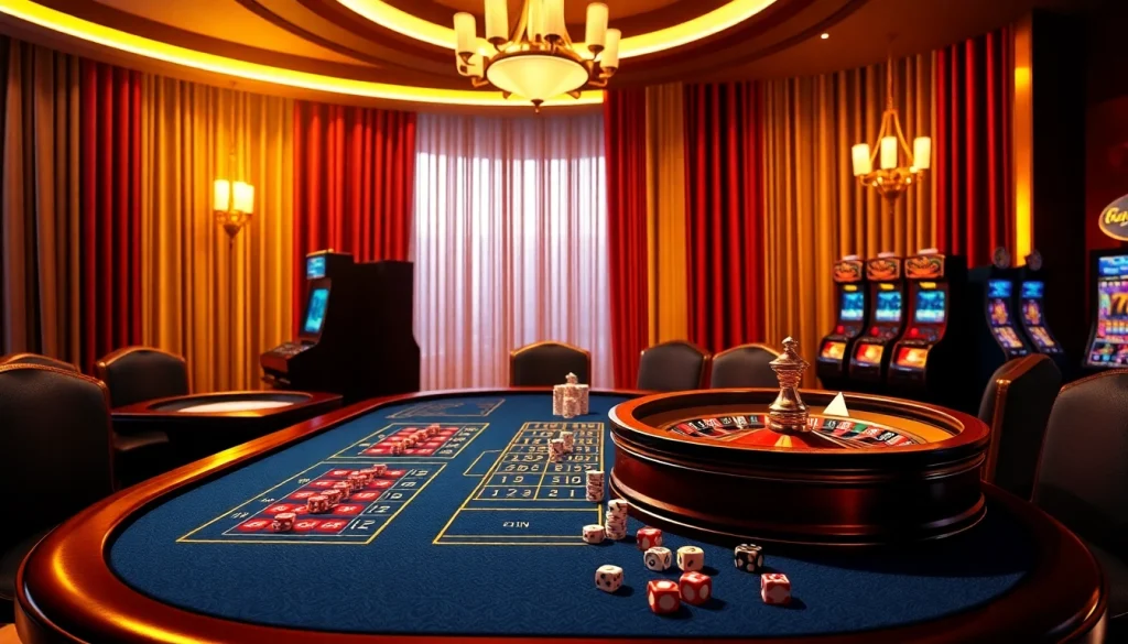 Experience thrilling gameplay and secure betting at https://xx88.center/, featuring exciting casino elements like slot machines and poker chips.