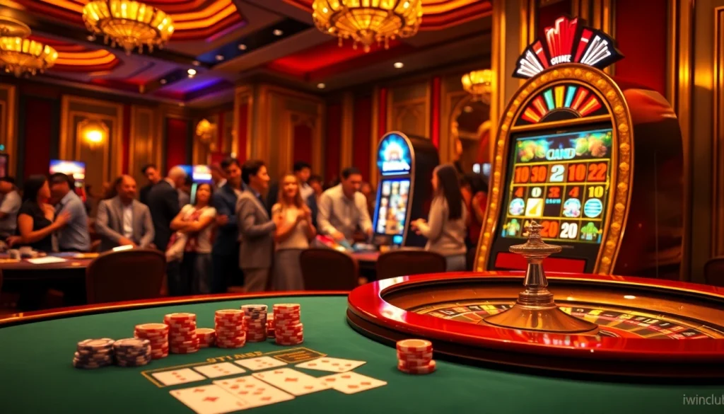 Experience the thrill of gaming at iwinclub with vibrant tables and winning moments.