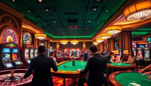 Experience the excitement of Superbet Download in a luxurious casino setting with vibrant games and players.