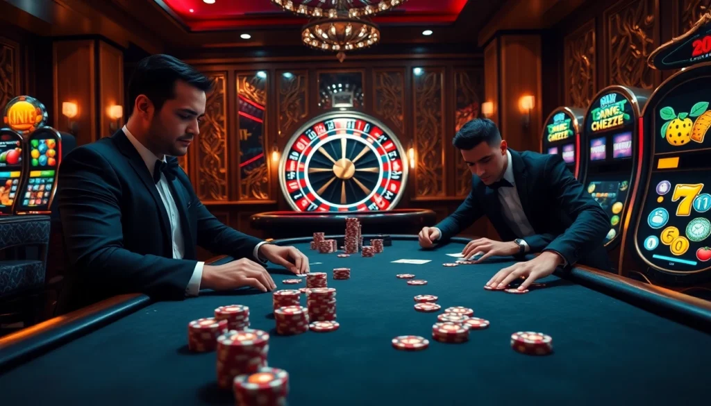 Engaging poker gameplay at https://babu88.global/ with vibrant chips and roulette excitement.