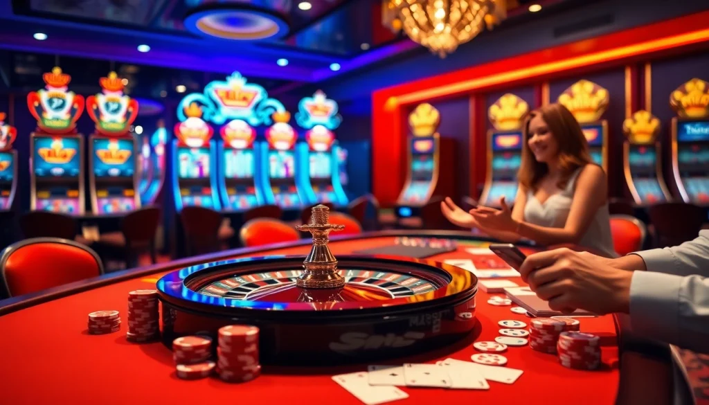 Winning at S8 casino with vibrant chips and roulette wheel in a luxury setting.