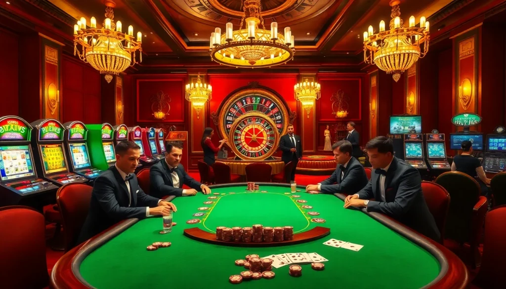 Exciting poker game scene at https://www.ph22211.com/ with players and casino ambience.