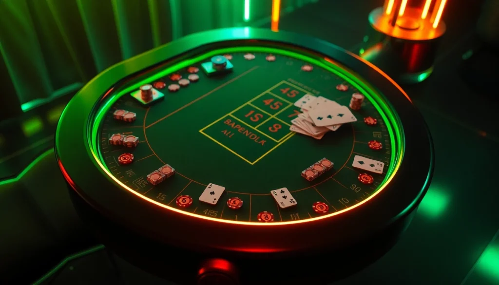 A mesa de cassino da melhor casa de apostas do Brasil com fichas e cartas emocionantes.
