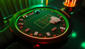 A mesa de cassino da melhor casa de apostas do Brasil com fichas e cartas emocionantes.