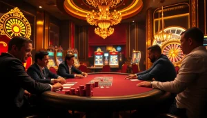 Play poker with high-stakes excitement at 12bet, featuring vibrant casino visuals.