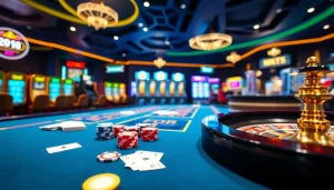 Experience the thrill of online betting with the Fun88 link at an elegant casino table.