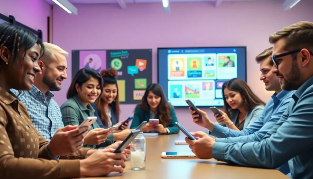 Engaging scene illustrating a paid link in bio for creators, showcasing diverse individuals in a modern digital workspace.