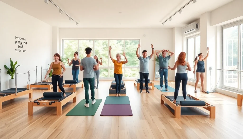 台東区のスタジオでピラティスクラスに参加する人々が、体力と健康を向上させている。