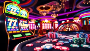 Players enjoying high-stakes gambling with poker chips and cards at 79 king casino.