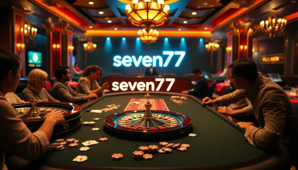 Experience the thrill of the table with seven77 highlighted in an exciting casino scene.