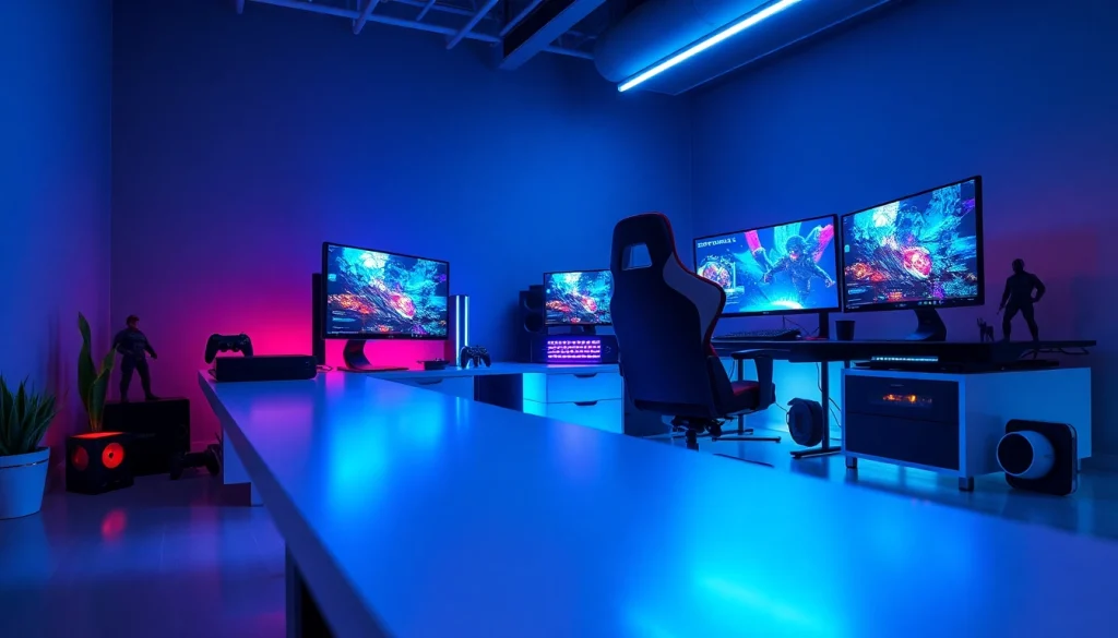 Präsentation einer Gaming-PC-Arbeitsstation zum Verkauf.