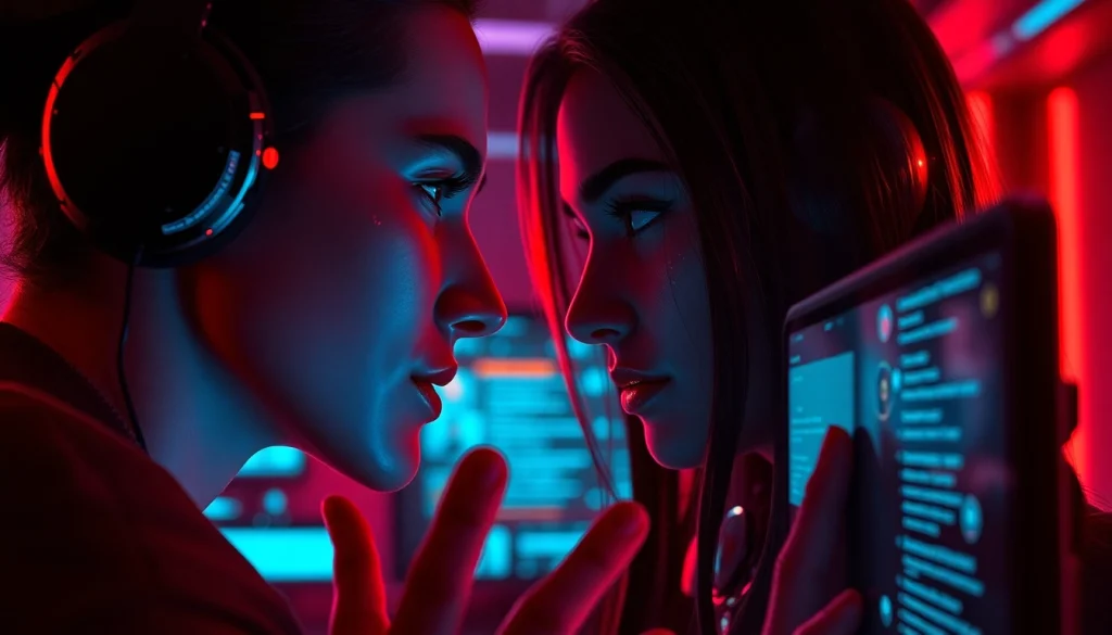 Engaging NSFW AI character interaction in a modern digital setting.