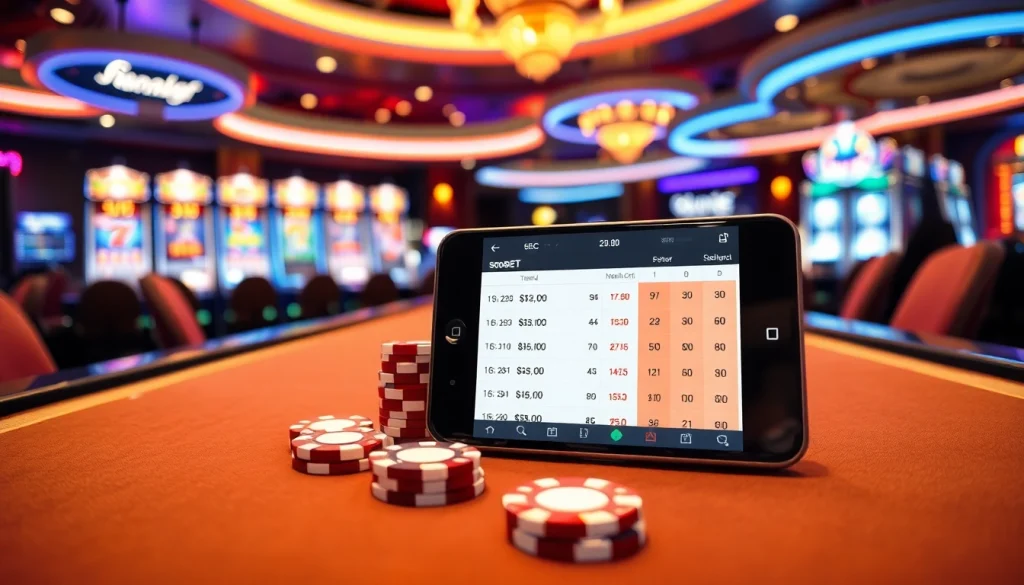 Experience sbobet's thrilling betting action with a vibrant casino scene showcasing strategic play and excitement.