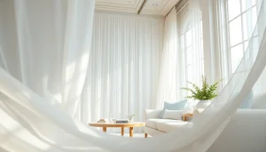 Verken lichte en transparante stoffen die elegant samenvloeien met moderne inrichting.