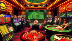 Nohu90 engaging players at a vibrant online casino with animated games and thrilling atmosphere.