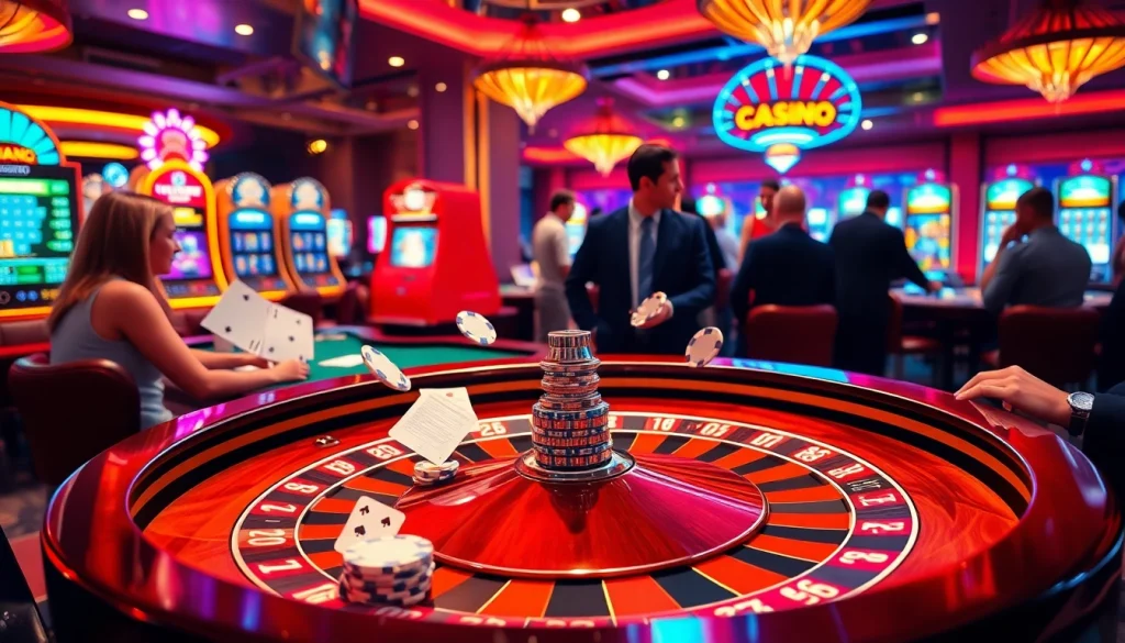 Players at a roulette table celebrate their win at https://okfun.uk.net/, showcasing excitement and luxury in the casino.