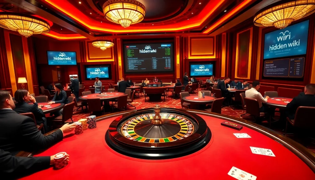 Players immersed in exciting games at a luxurious casino featuring 'hidden wiki' themes.