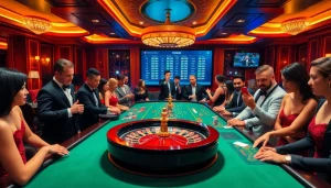 Exciting gameplay at https://nohu90pa.com featured in a luxurious casino setting.