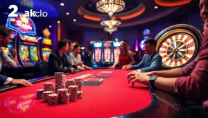 Trải nghiệm sự phấn khích khi cược tại 24kclub với các yếu tố casino sống động và các cảnh chơi poker đầy kịch tính.