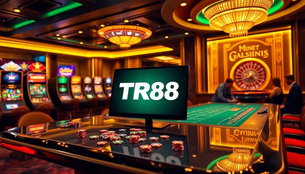 Experience the thrill of gaming at TR88 with vibrant casino elements.