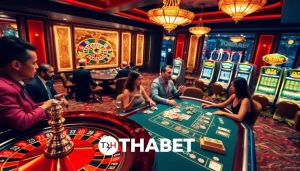 Experience the thrill of gaming at THABET's vibrant casino with roulette and poker.