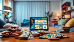 オンラインカードパックとポケモンカードが写る魅力的なシーン。オンラインオリパ おすすめを強調。