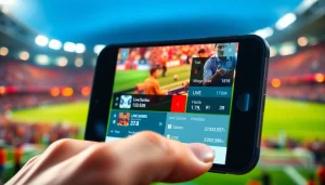 Stay updated with ผลบอลสดไทย through this dynamic sports app interface showcasing live soccer scores.