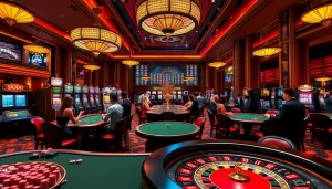 Experience the excitement of SODO casino with vibrant slot machines and luxurious poker tables.