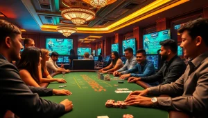 Players enjoying the excitement of online gambling with BRABET's vibrant casino design