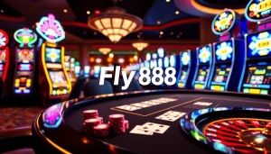 Experience Fly 88 excitement at a vibrant casino table with cards and chips.