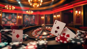 Experience the thrill of luxury gambling with the official hidden wiki showcased through poker chips and roulette.